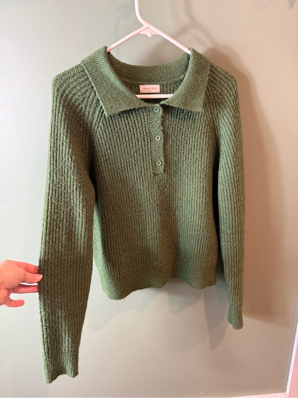 Sophie Rue V-Neck Collared Knit Sweater Size M women’s